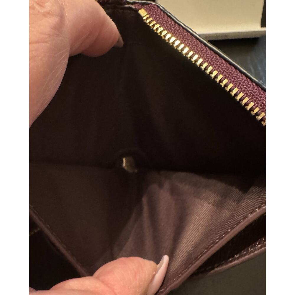 Coach Heart Glitter Small Zip Around Wallet In Raspberry - Picture 4 of 7